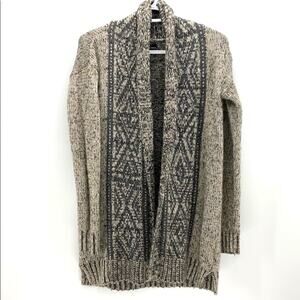 Kaisely open wool blend cardigan long line cozy warm winter sweater size s